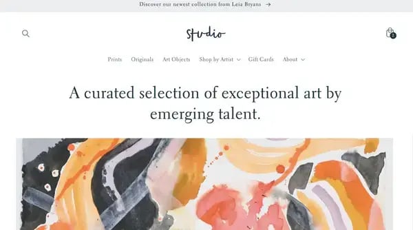 Studio Shopify theme page