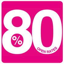 statistics image- open rates exceeding 80%