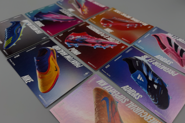 Trading cards with football boots