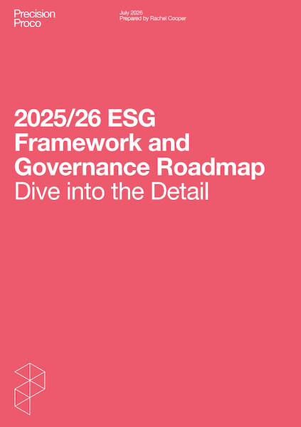ESG Governance and Framework Roadmap