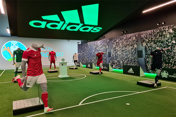 adidas branded football pitch installation